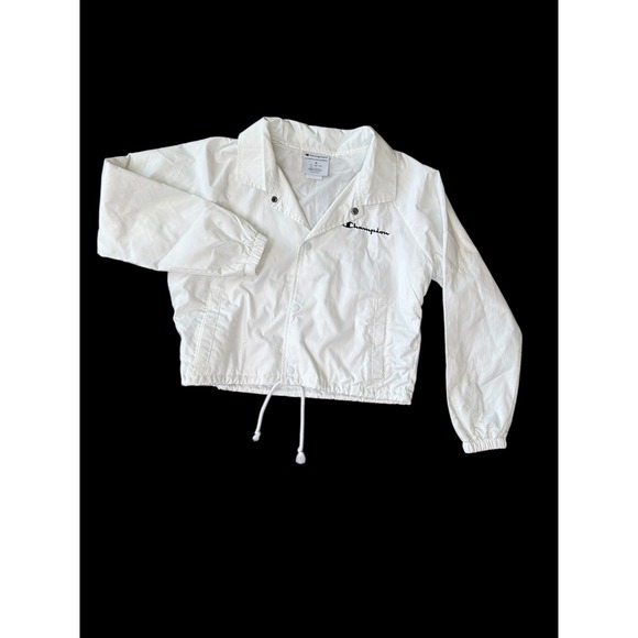 Champion Authentic Athleticwear White Coach Jacket Logo Script M - Picture 2 of 9